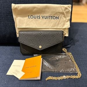 Louis Vuitton Felicie Pochette Black Monogram Empreinte Leather